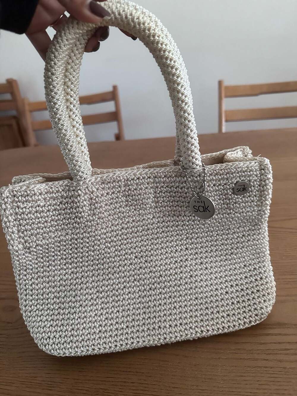 The Sak Crochet Knit Handbag Off-White